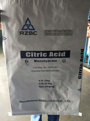 FSSC22000 Citric Acid Monohydrate Powder C6H10O8 White Crystalline