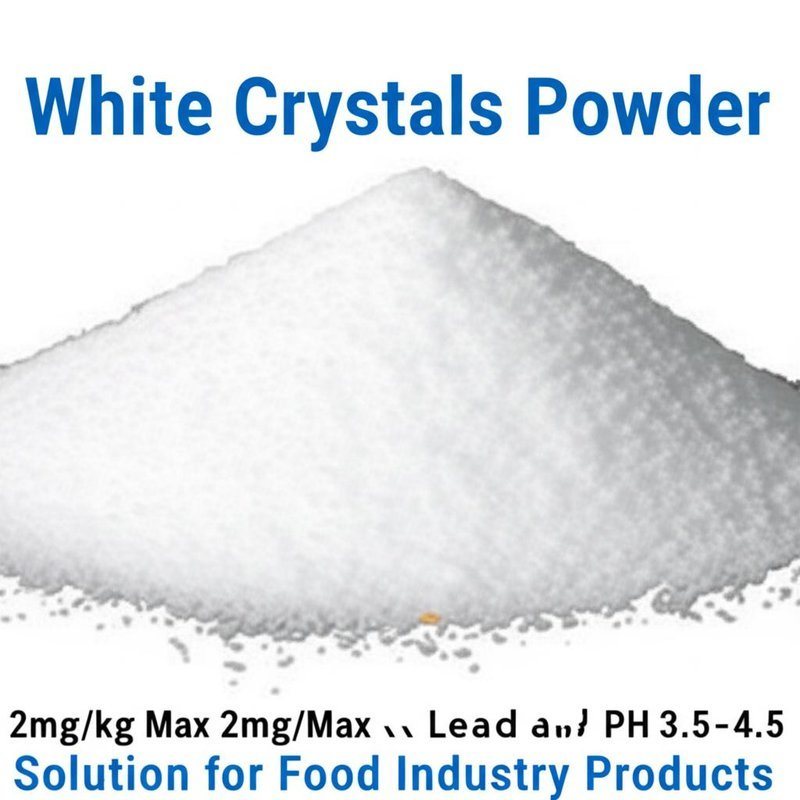 White Crystals Powder Acidity Regulator 2mg/kg Max Lead and pH 3.5-4.5 ...