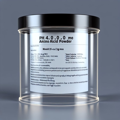 pH 4.0-6.0 Amino Acid Powder with Mould 25CFU/g Max Total Colonier 1000CFU/g Max