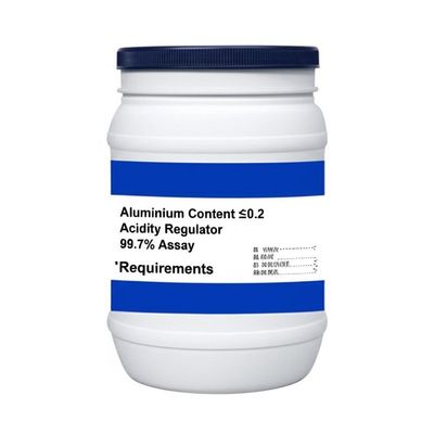Aluminum Content ≤0.2 Acidity Regulator with 99.7% Assay ' Requirements