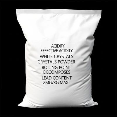 Effective Acidity Regulator White Crystals Powder with Boiling Point of Decomposes and Lead Content of 2mg/kg Max